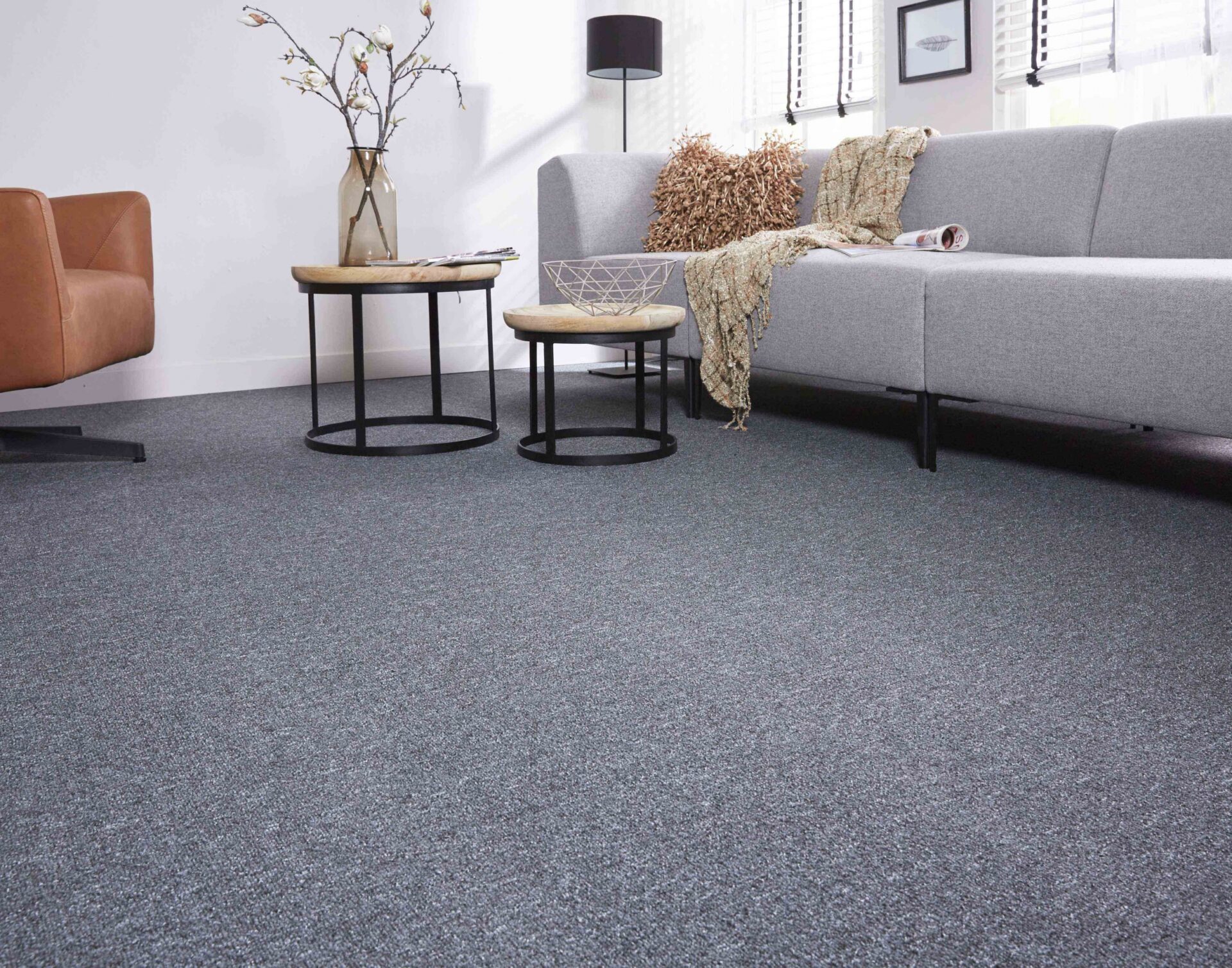 Hubane elutuba halli vaibaga modernses kodus