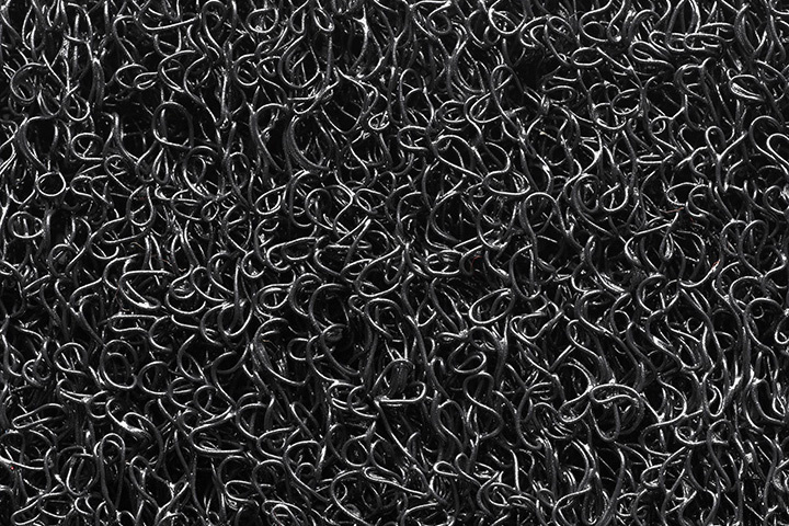 Mustade keerdus kiudude tekstuur mustal taustal