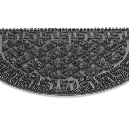 Poolringidega poolringikujuline välisuksematt musta värvi.