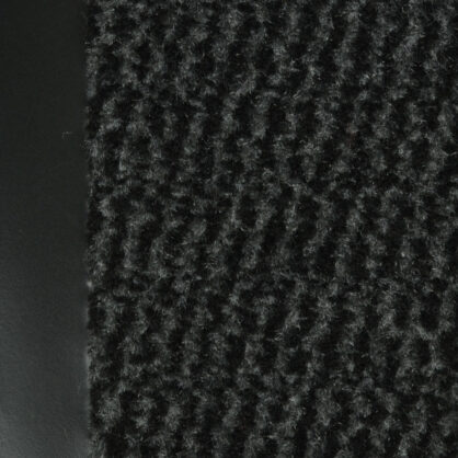 Mustriline musta tekstiiliga põrandamatt lähedalt vaade.