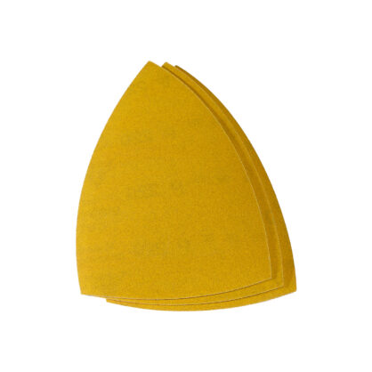 Kollased lihvimispaberid kolmnurkse kujuga virnas