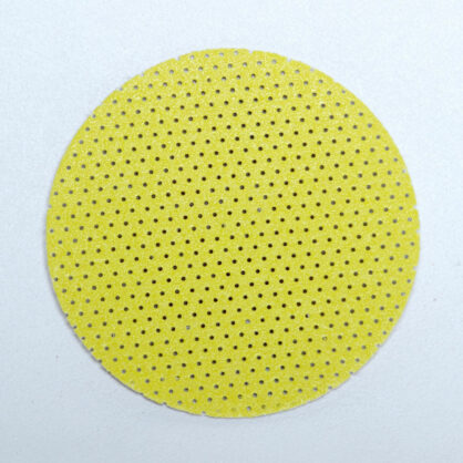 Kollane ringikujuline liivapaber augud peal