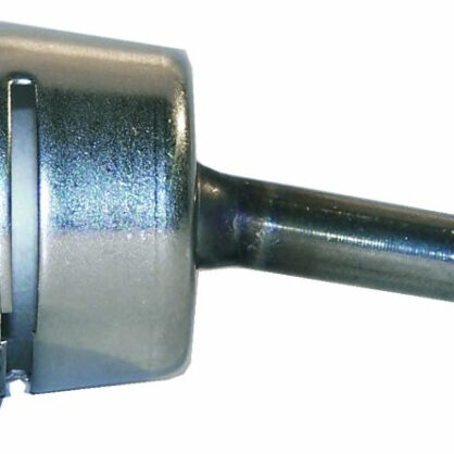 Metallist tööriistaotsik lähedalt vaadatuna kõrvaltvaates