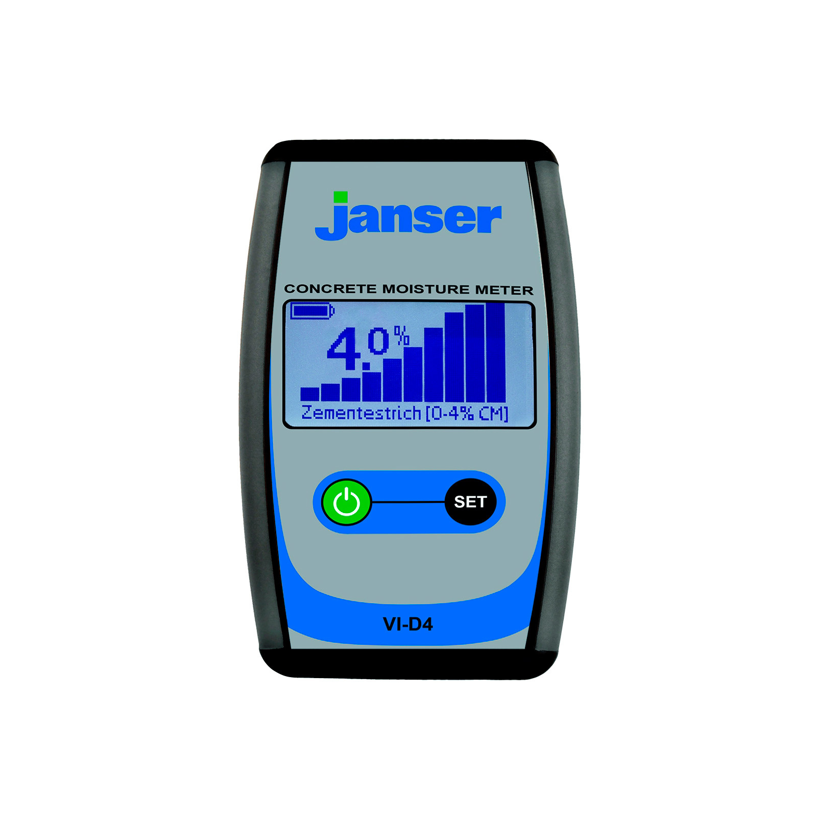 Betooni niiskuse mõõtja kuva väärtustega 4 protsenti