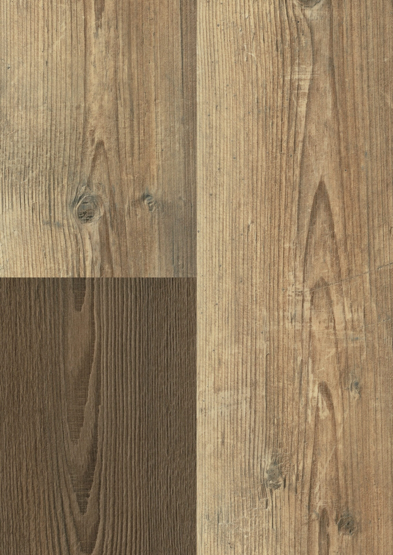 Puidust tekstuuriga plaat kolme erineva mustriga.