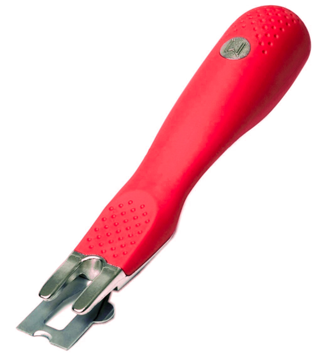 Punase käepidemega konnasilma lõikur hoolduseks.