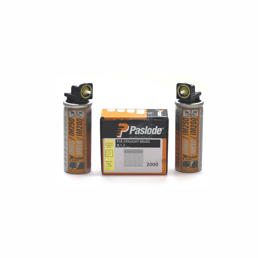 Paslode naelad ja gaasikassett tööriistadele.