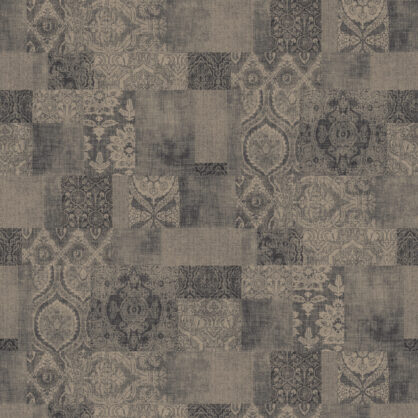 Hall ruutmustriga seinakate kaunis ornamentidega.