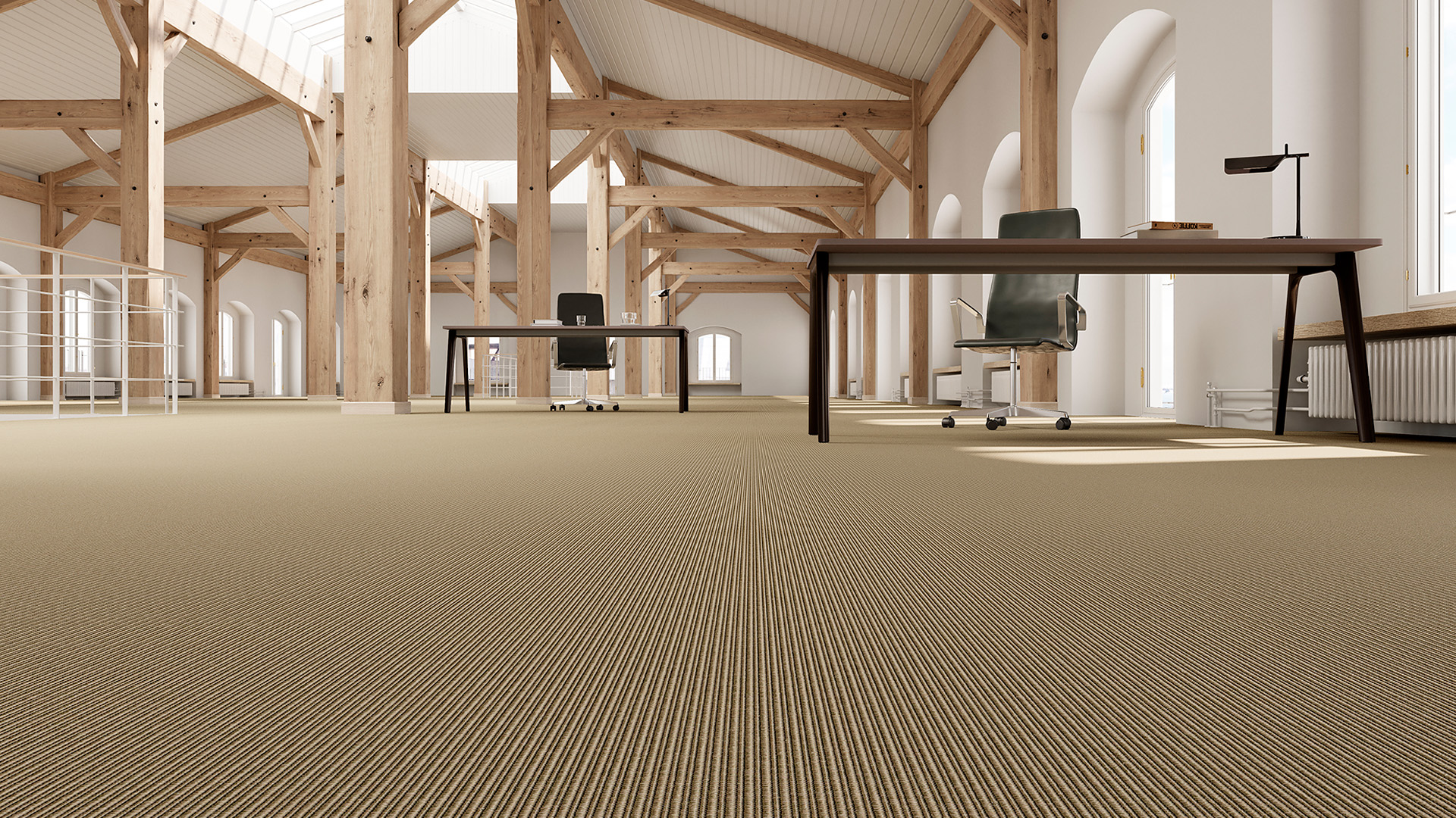 Avatud kontor ruum moderne puidust taladega