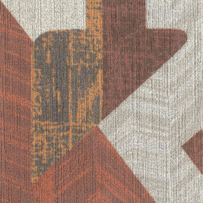 Kaasaegne geomeetriline vaipkatted halli ja oranžiga