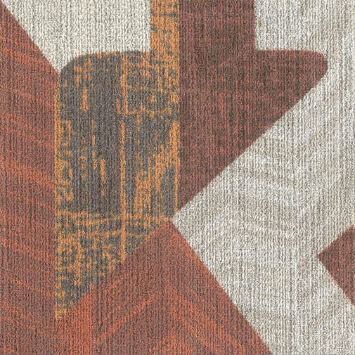 Kaasaegne geomeetriline vaipkatted halli ja oranžiga