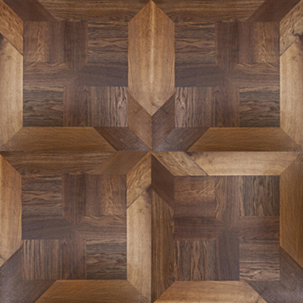 Puidust parketi geomeetriline muster pruunides toonides
