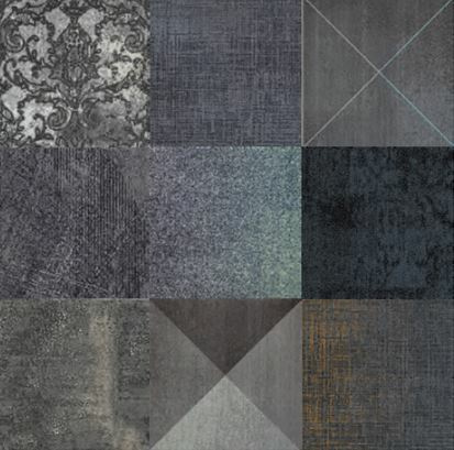 Tumedad mustrilised ruudud seina- või põrandaplaatidel