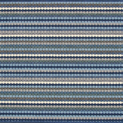 Sinise triibuline vaip helesinises ja valges mustris