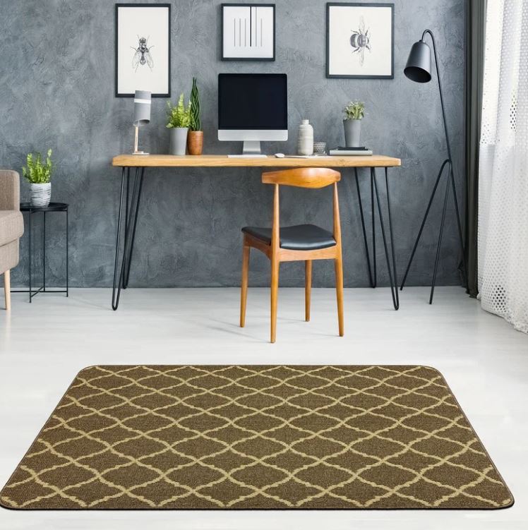 Stiilne kodukontor vaip ja mugav tool