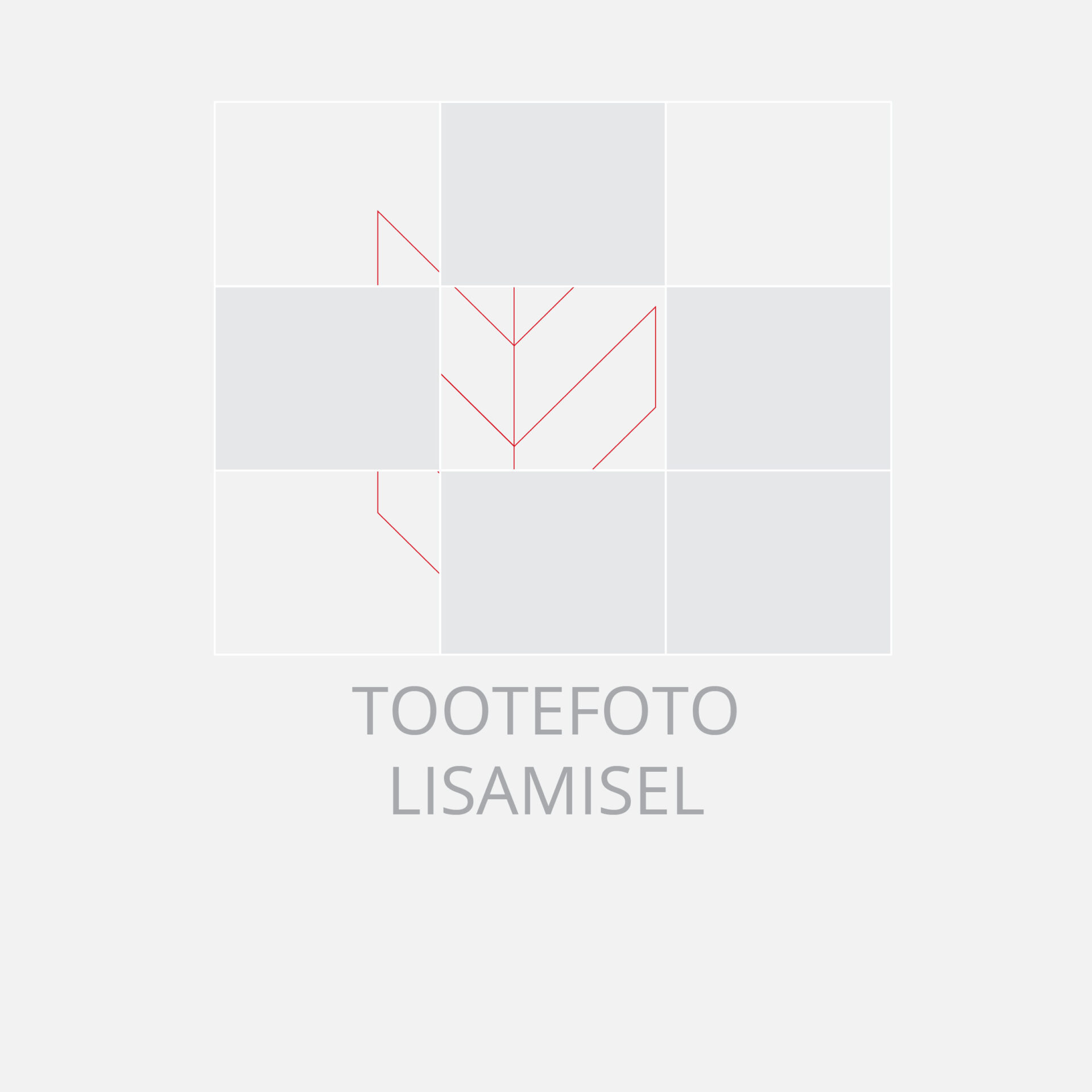 Kollaaž tootefoto lisamisel halli ja punase joontega