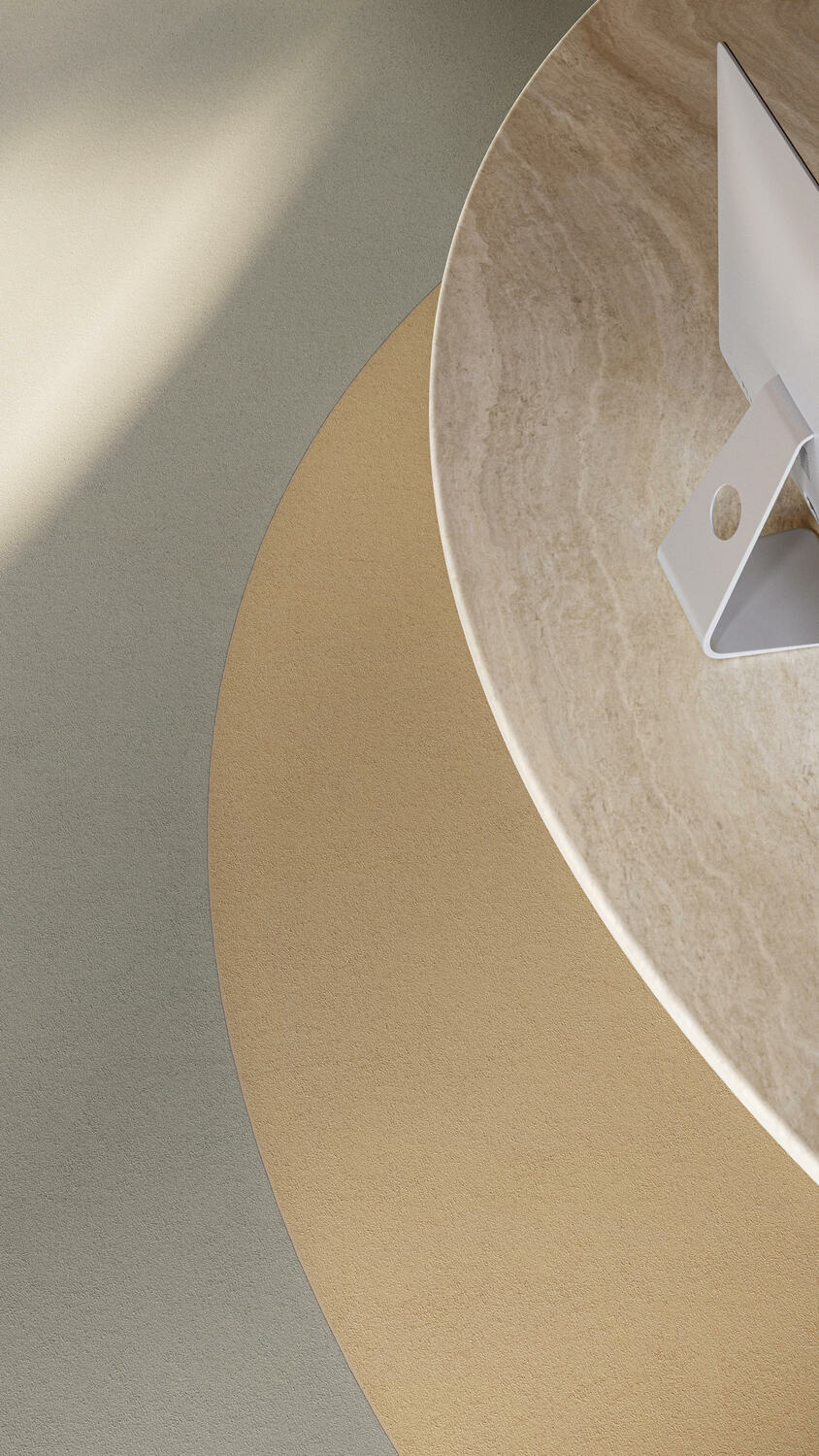 Stiilse kontorilaua pealis elegantne pehme disain